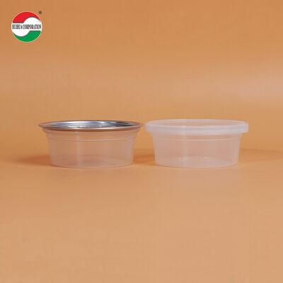 Recipiente cilíndrico de plástico PP transparente de grado alimenticio, resistente a altas temperaturas, con tapas de fácil apertura para ensaladas, piruletas y alimentos enlatados