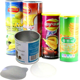Peel Off Foil Sealed Embossing Paper Composite Cans For Chips , Snack Foods