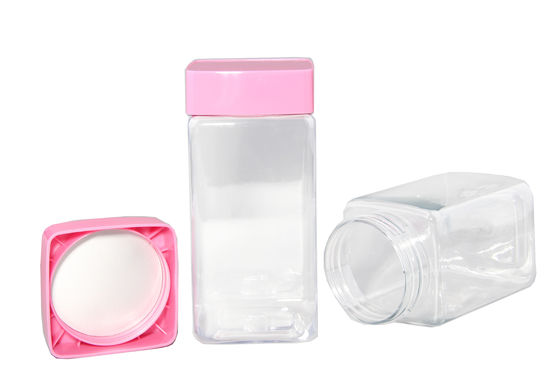 Square Pet Food Jars For Clear Plastic Pop Can Bottle Easy Open End For Dried Fruit Spice Cookies Packaging