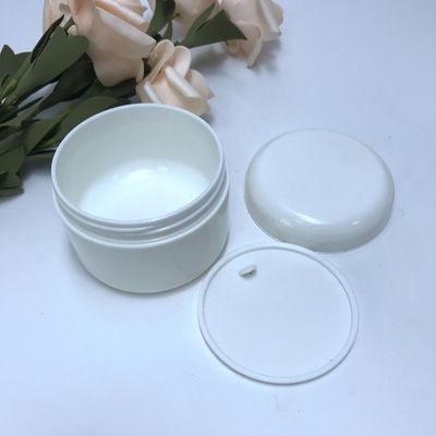 Tarro poner crema plástico blanco cosmético del envase 100ml 50ml PP con el borde de plata
