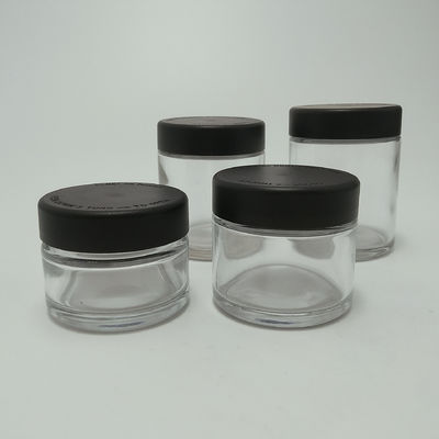 3oz a prueba de recipientes transparentes a prueba de niños Hierbas Flores Jar de vidrio CBD Flores Jar