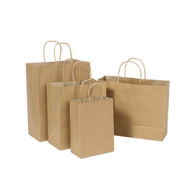 Tamaño modificado para requisitos particulares que imprime biodegradable de Logo Kraft Paper Packaging Bag reciclado
