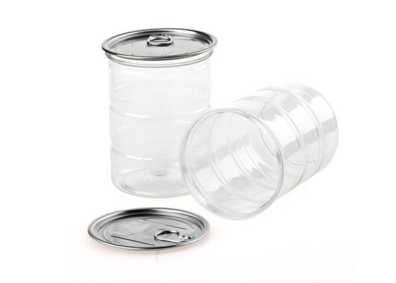 Paquete conservado tapa abierta fácil del ANIMAL DOMÉSTICO del cilindro del plástico transparente de la protección del calor