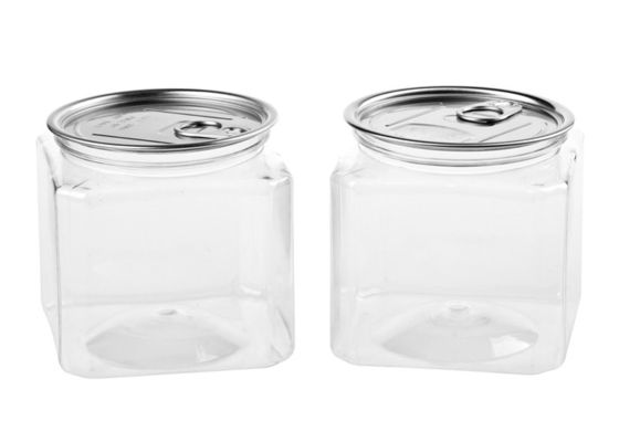 Cilindro plástico del plástico transparente del ANIMAL DOMÉSTICO de la categoría alimenticia, tubo fácil de aluminio del extremo abierto